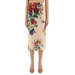 DOLCE & GABBANA Floral Print Midi Skirt Women PINK Skirts